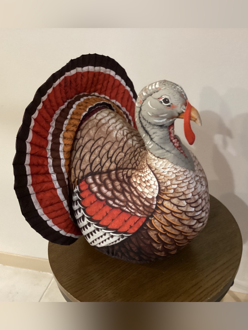 Handcrafted fabric stuffed turkey